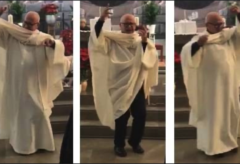 Parroco spagnolo con straordinaria passione per il ballo