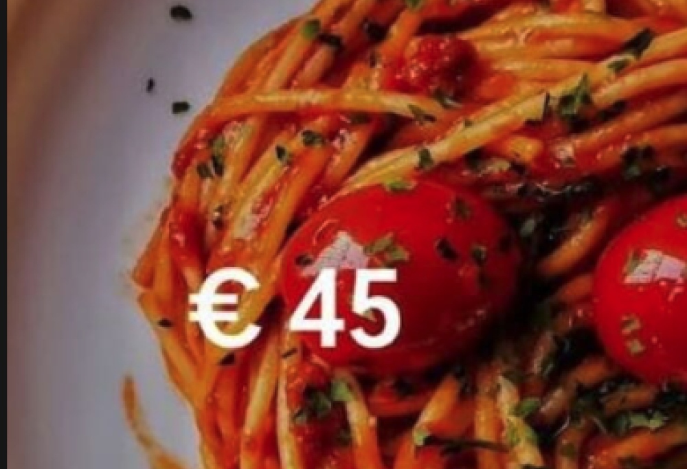 45 euro per un piatto di spaghetti