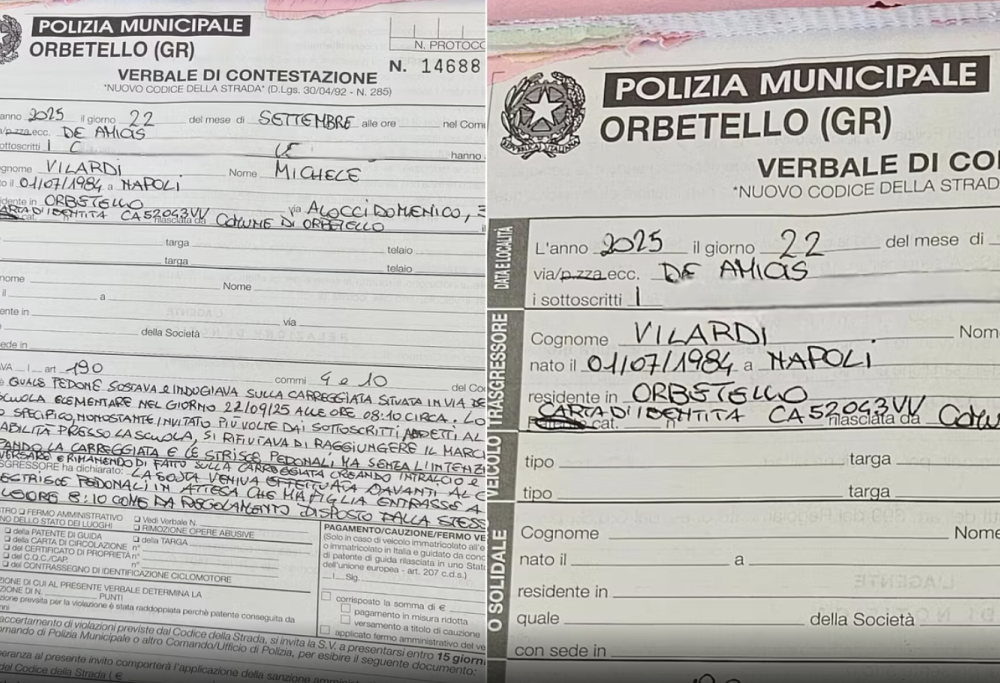 Multato a piedi sulle strisce