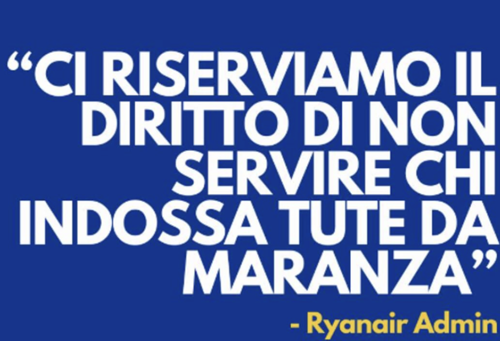 Ryanair non servirà i “maranza”