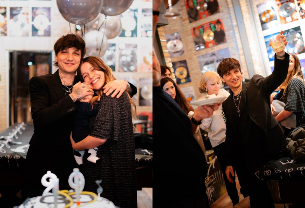 Ultimo festeggia il primo compleanno da papà: le foto