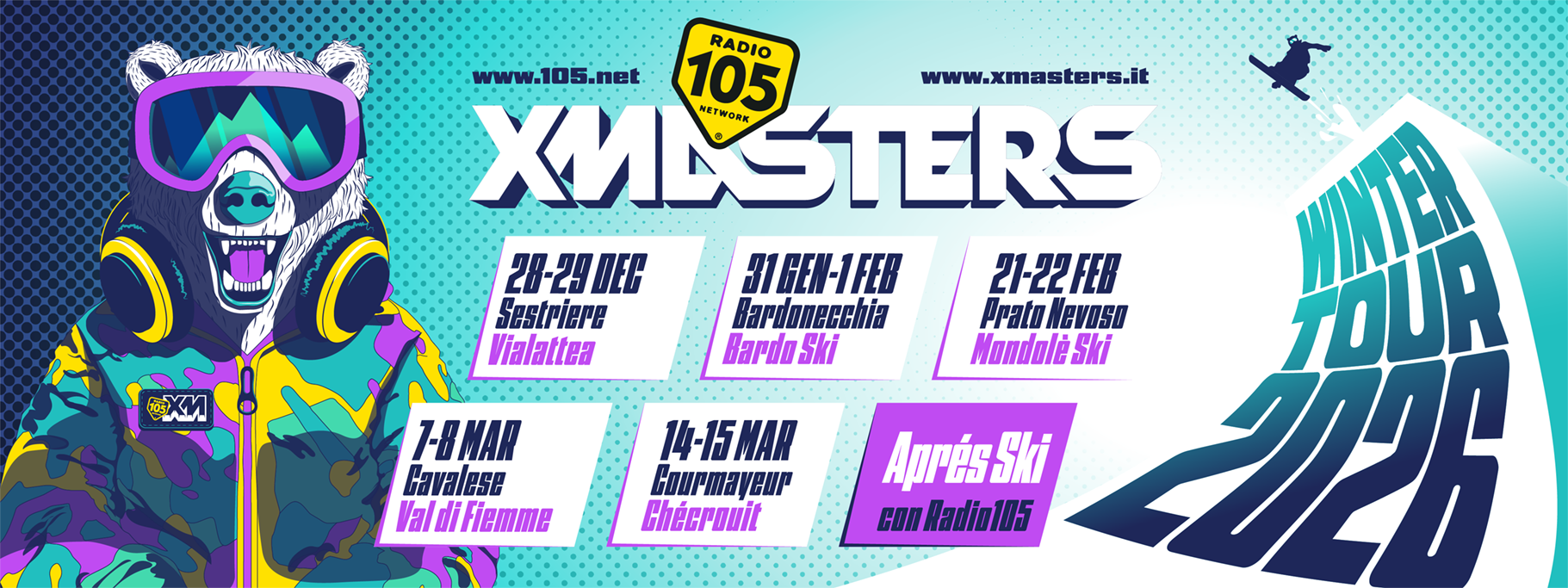105XMasters Winter Tour 25/26: l’inverno torna a vibrare!