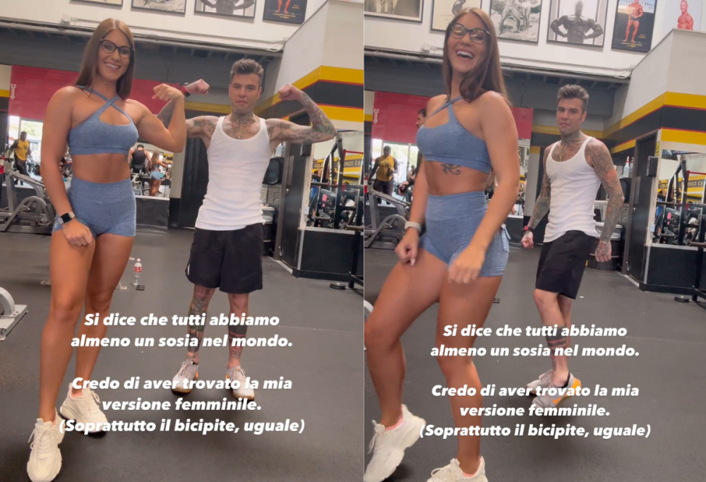 Fedez si allena a Los Angeles: “Lei è la mia sosia al femminile”