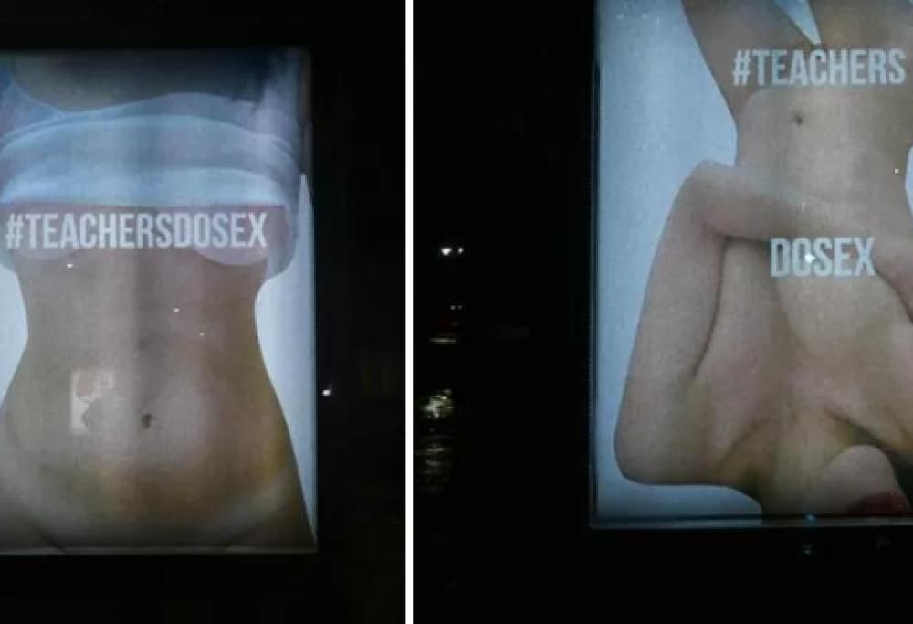 Selfie sexy di insegnanti su manifesti giganti: la sfida al revenge porn del Banksy torinese