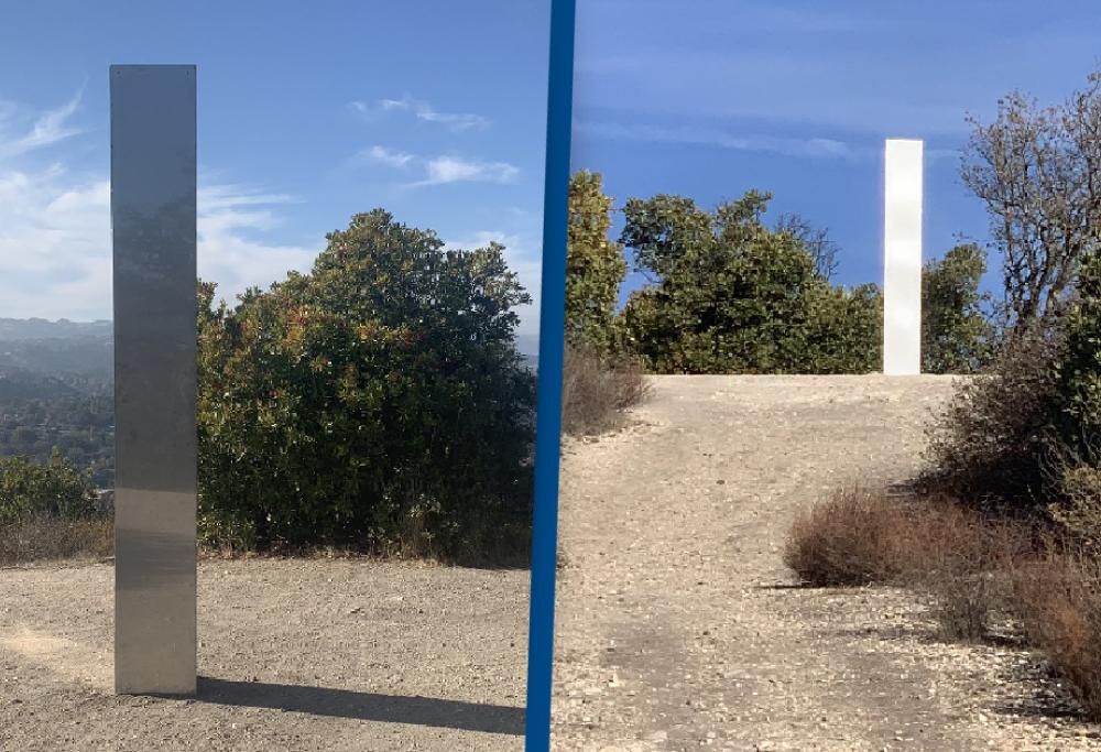 Un terzo monolite è comparso in California ma è stato distrutto e sostituito da una croce