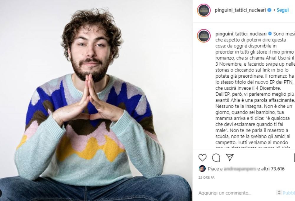 Pinguini Tattici Nucleari: sta per uscire il primo romanzo di Riccardo Zanotti
