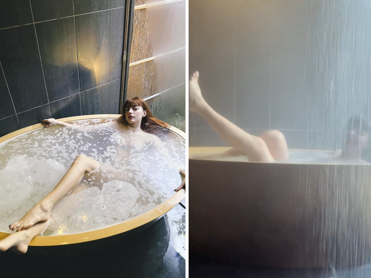 Annalisa in vacanza in Giappone posta una foto mentre fa il bagno