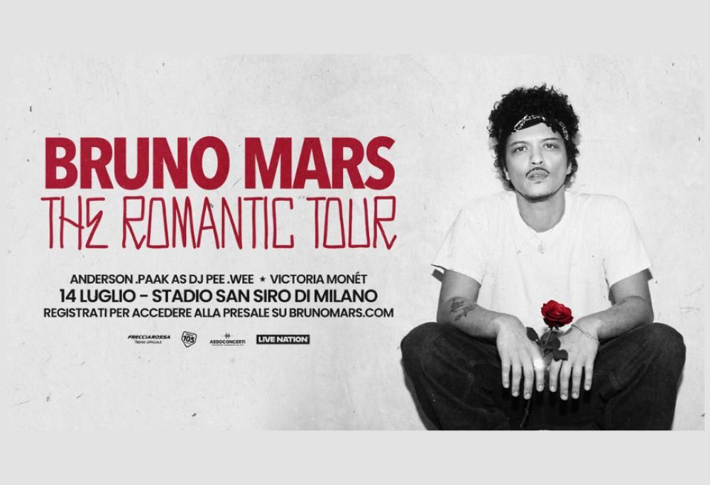 The Romantic Tour: Bruno Mars in Italia nel 14 luglio 2026
