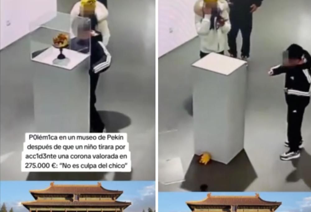 Bimbo fa cadere la teca in un museo: danneggiata una corona d’oro