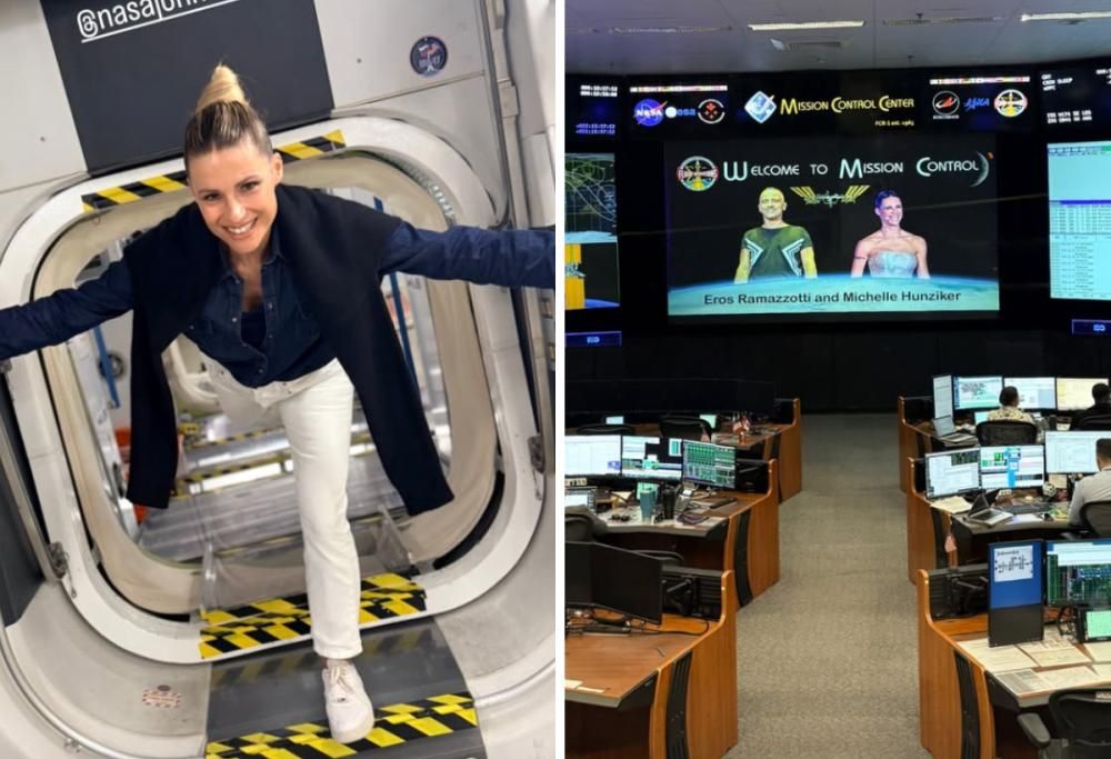 Michelle Hunziker visita la sede della NASA con Eros Ramazzotti