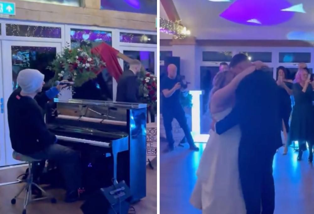 Chris Martin si esibisce a sorpresa al primo ballo degli sposi