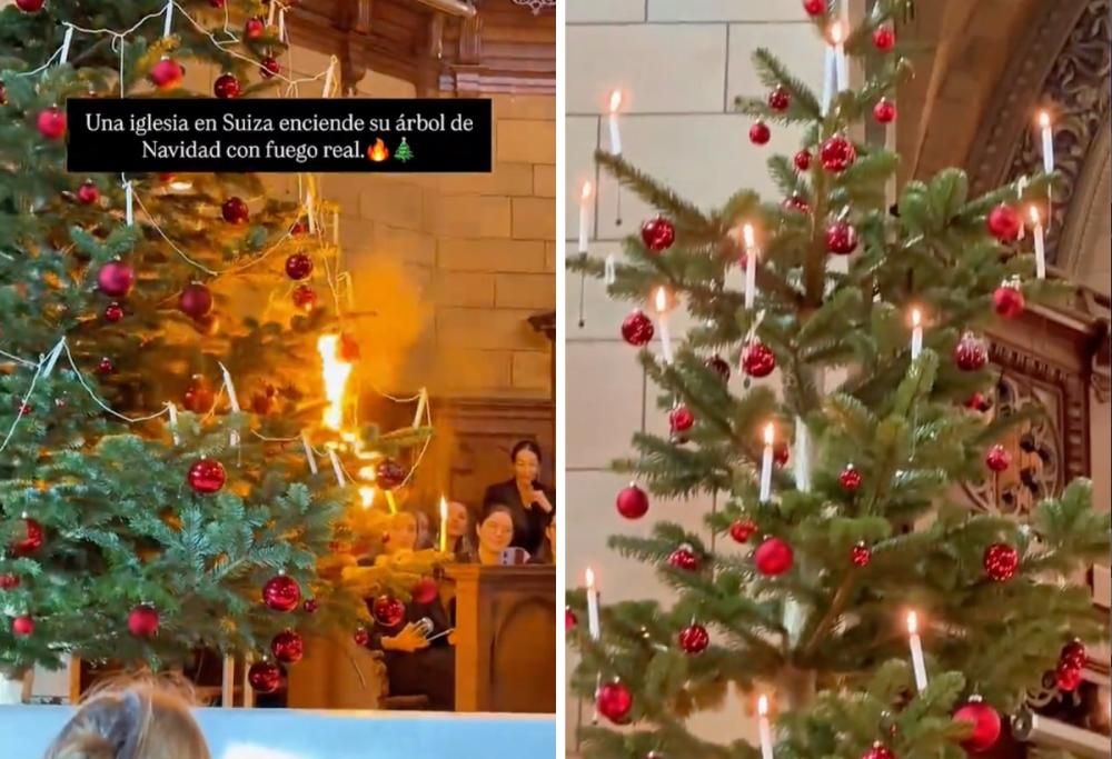 L’albero di Natale con candele accese che prende (quasi) fuoco