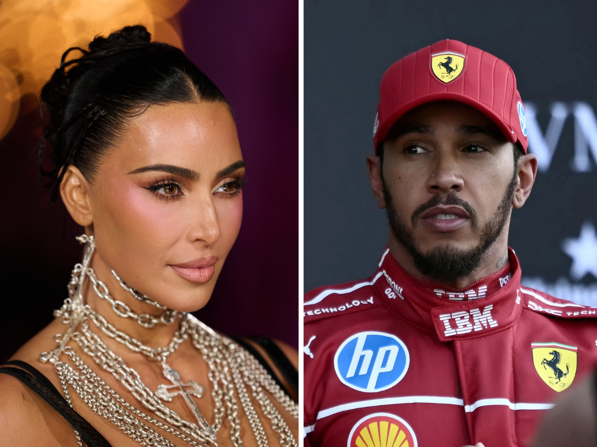Kim Kardashian e Lewis Hamilton insieme sugli spalti del Super Bowl