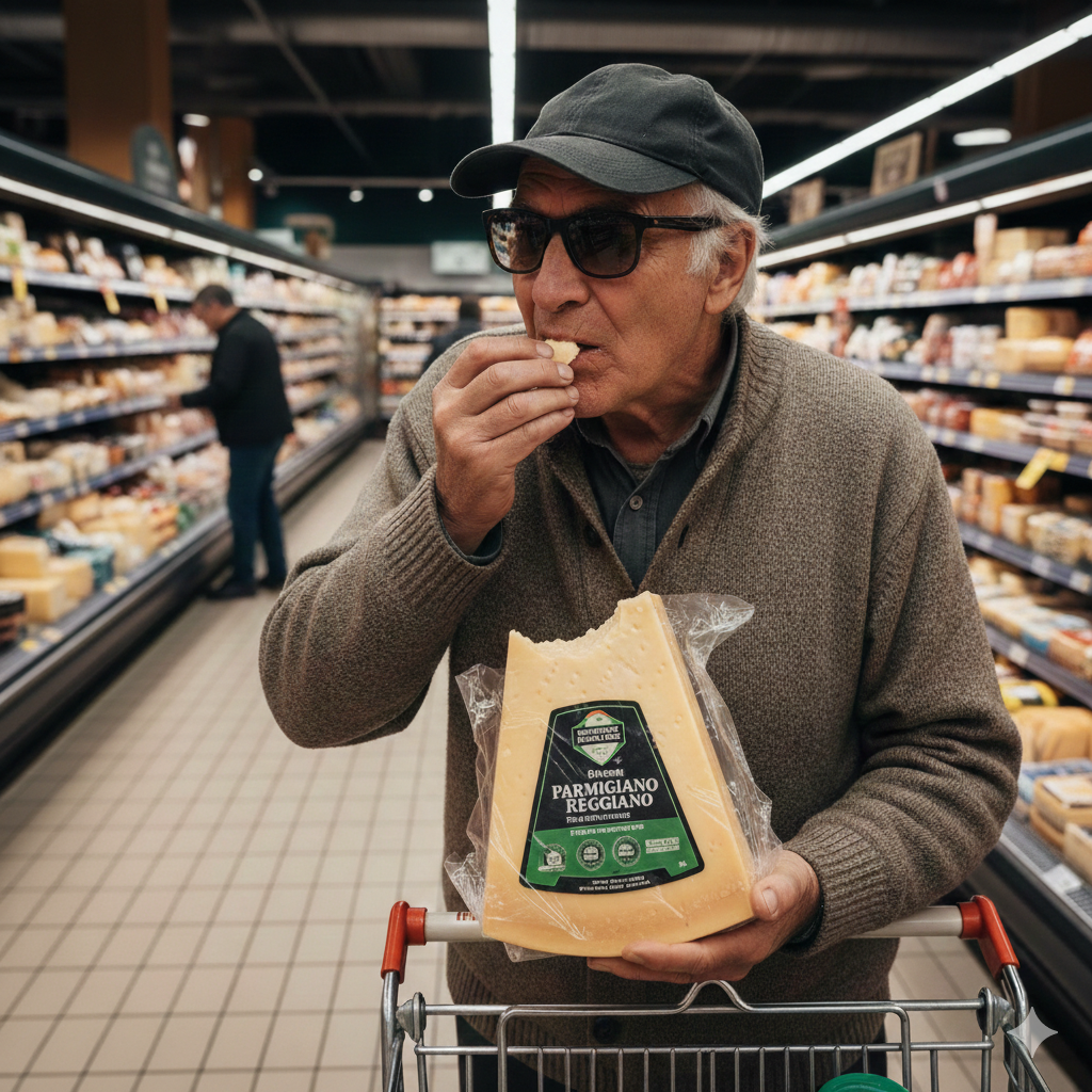 Pensionato beccato a mangiare le punte dei formaggi al supermercato