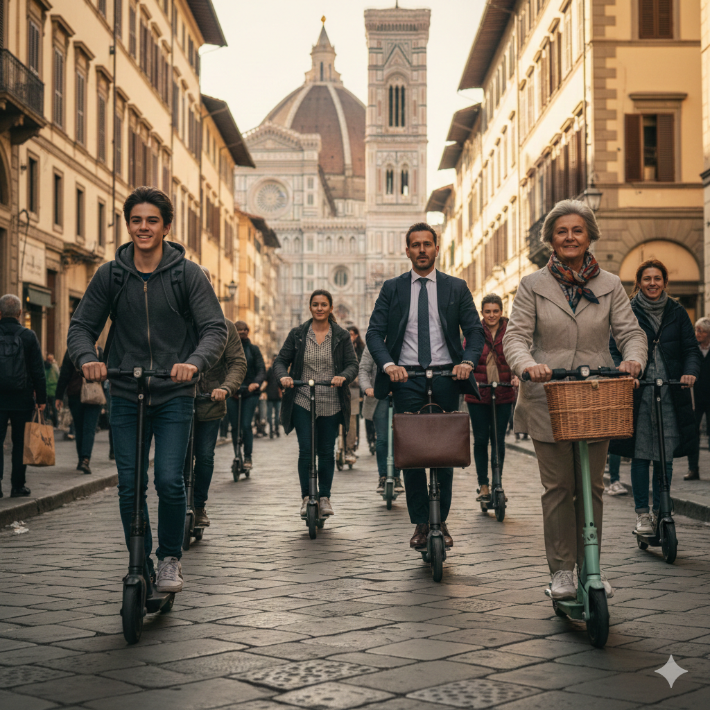 Firenze, la prima città a vietare i monopattini elettrici