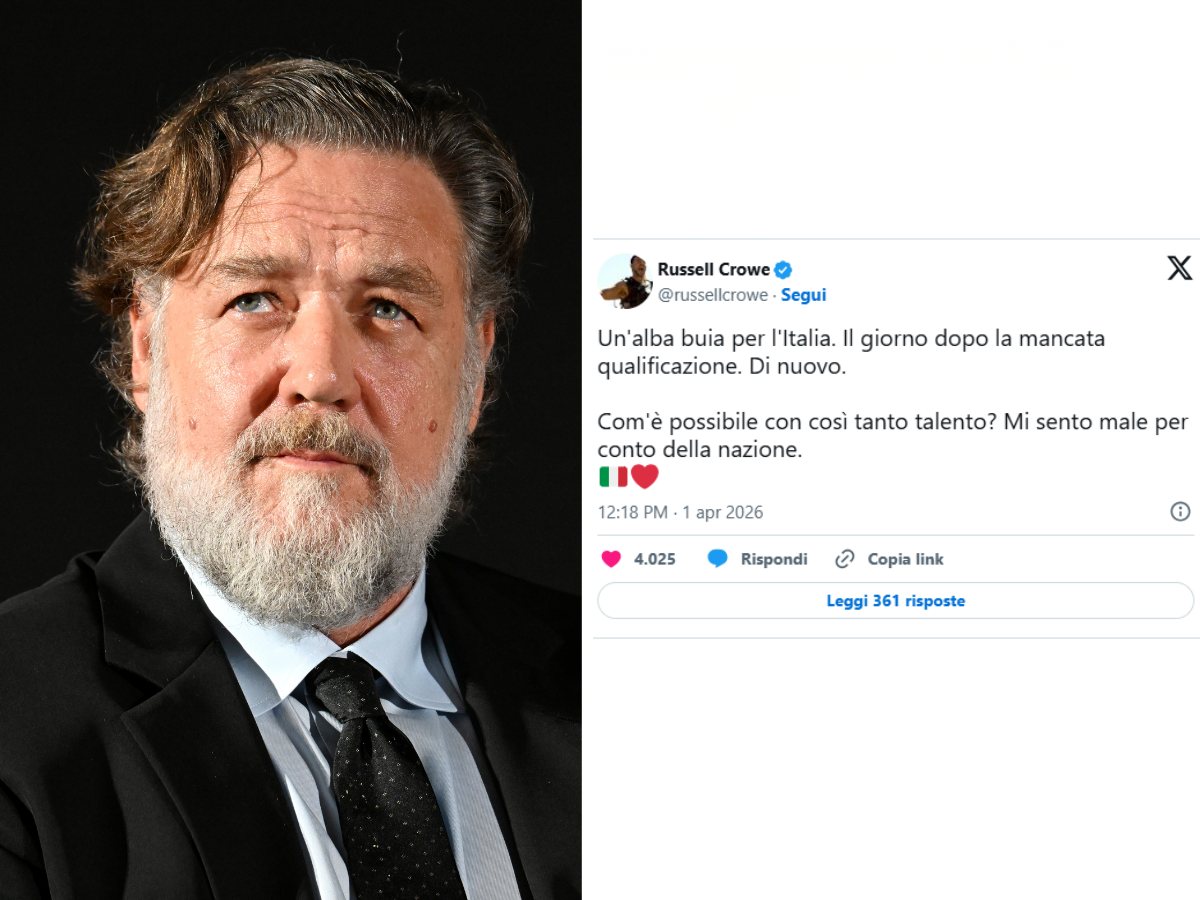 Russell Crowe e l'Italia fuori dai Mondiali: “È un’alba buia”