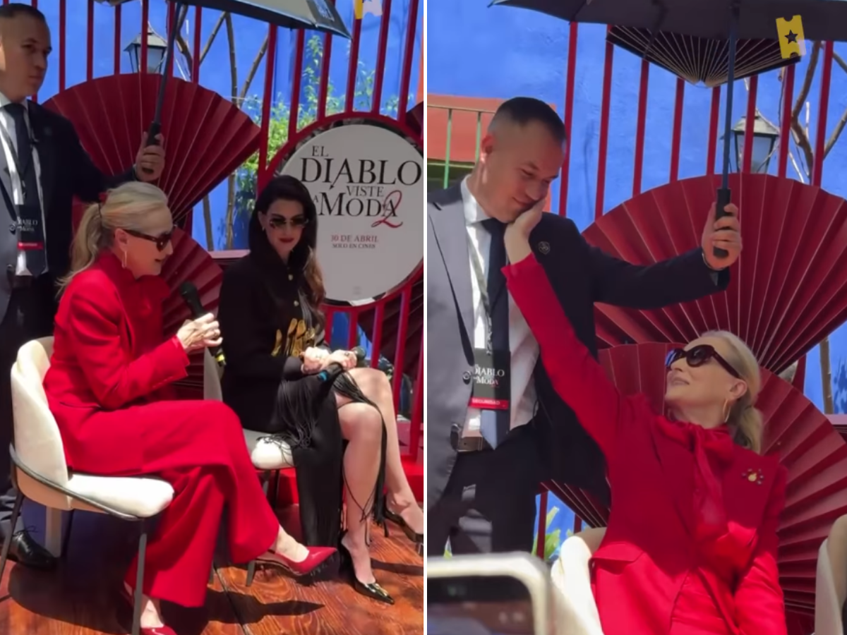 Meryl Streep protetta dal sole: il gesto dolce con il bodyguard