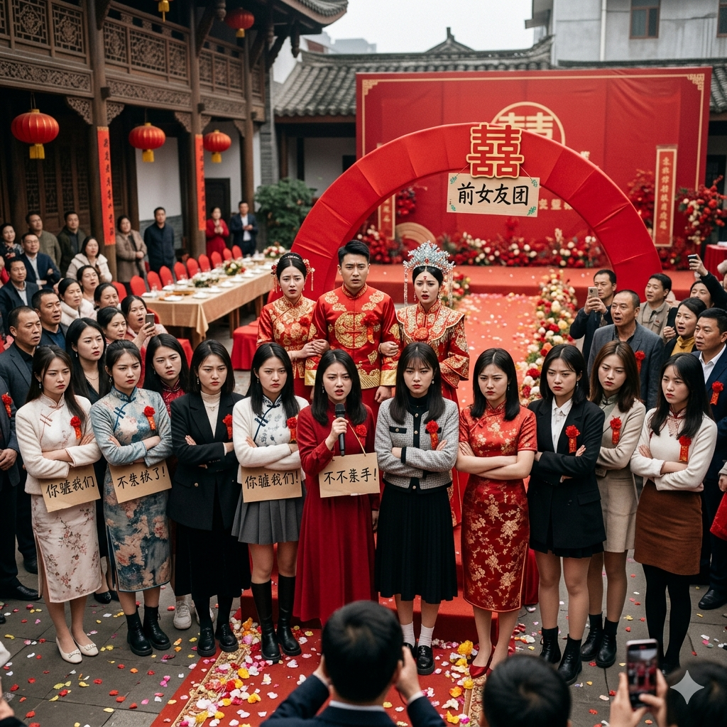 Si presentano in 12 al matrimonio dell’ex per sabotargli la cerimonia