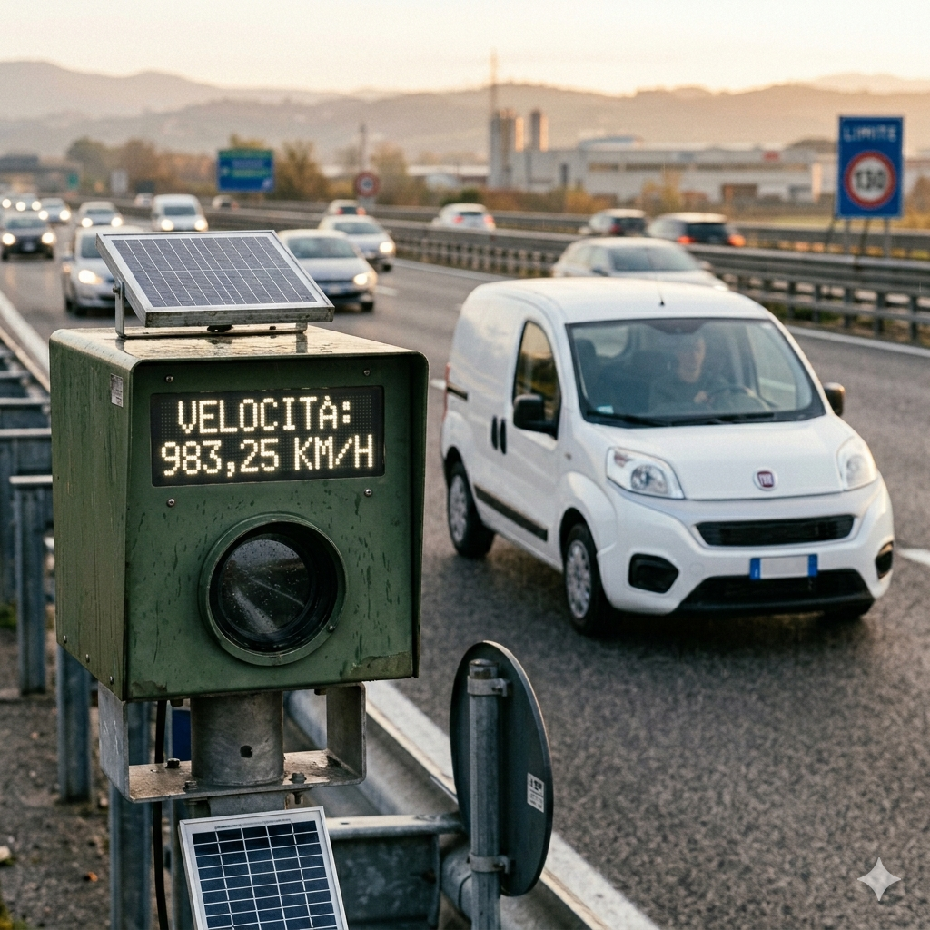 Fiorino beccato a 983 km orari, ma era un errore dell’autovelox