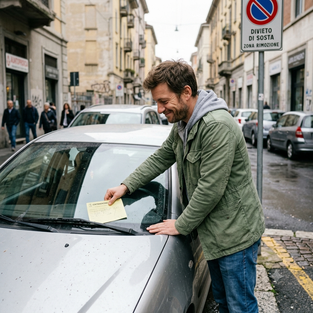 Si scrive da solo la multa e parcheggia dove vuole