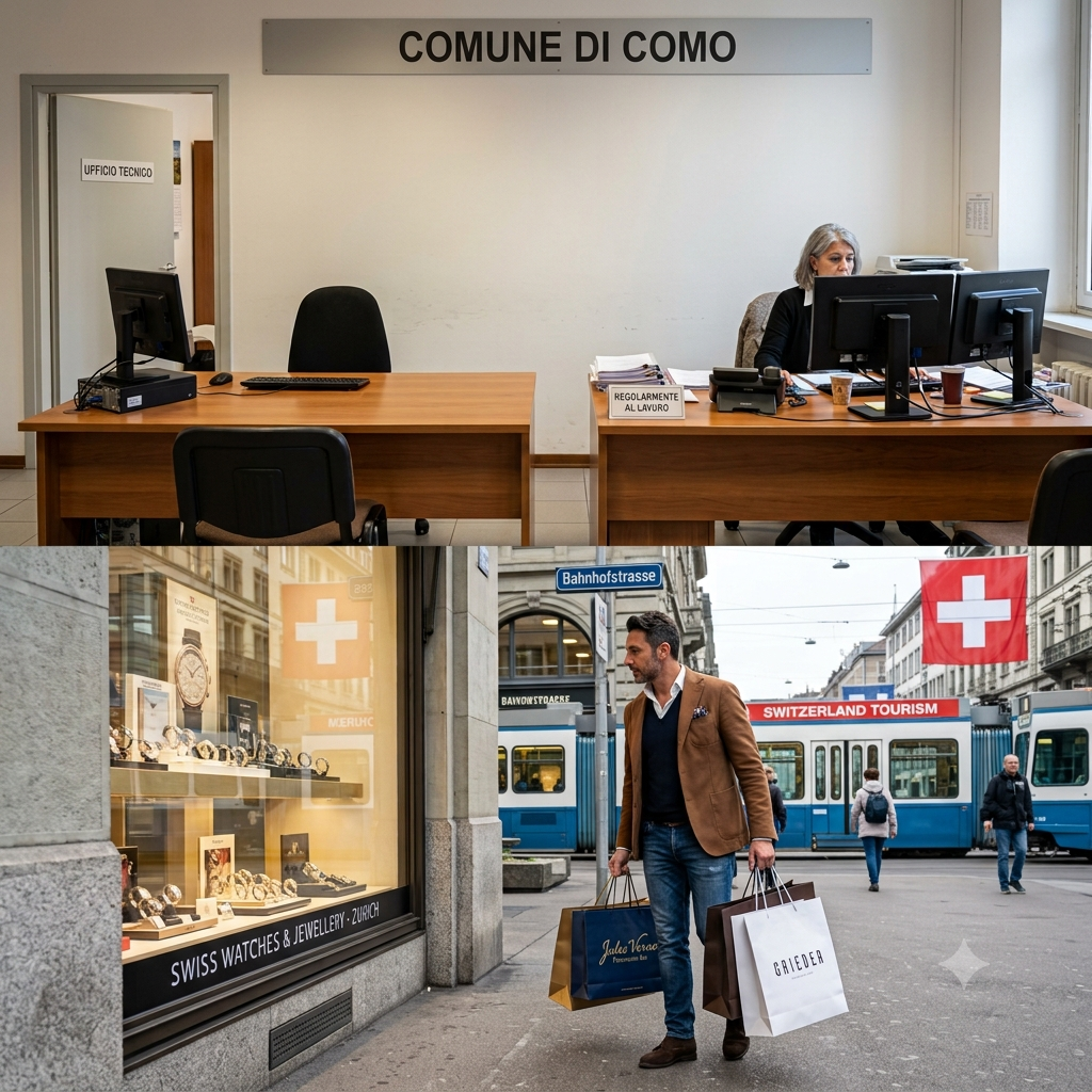 Como, risultavano al lavoro ma erano in Svizzera a fare shopping
