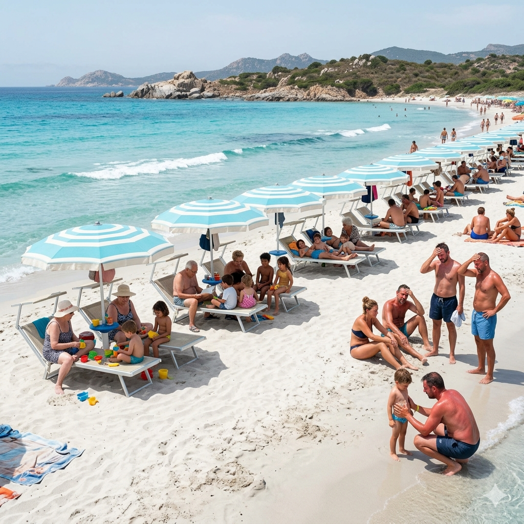 Sardegna, ombra vietata in spiaggia agli adulti
