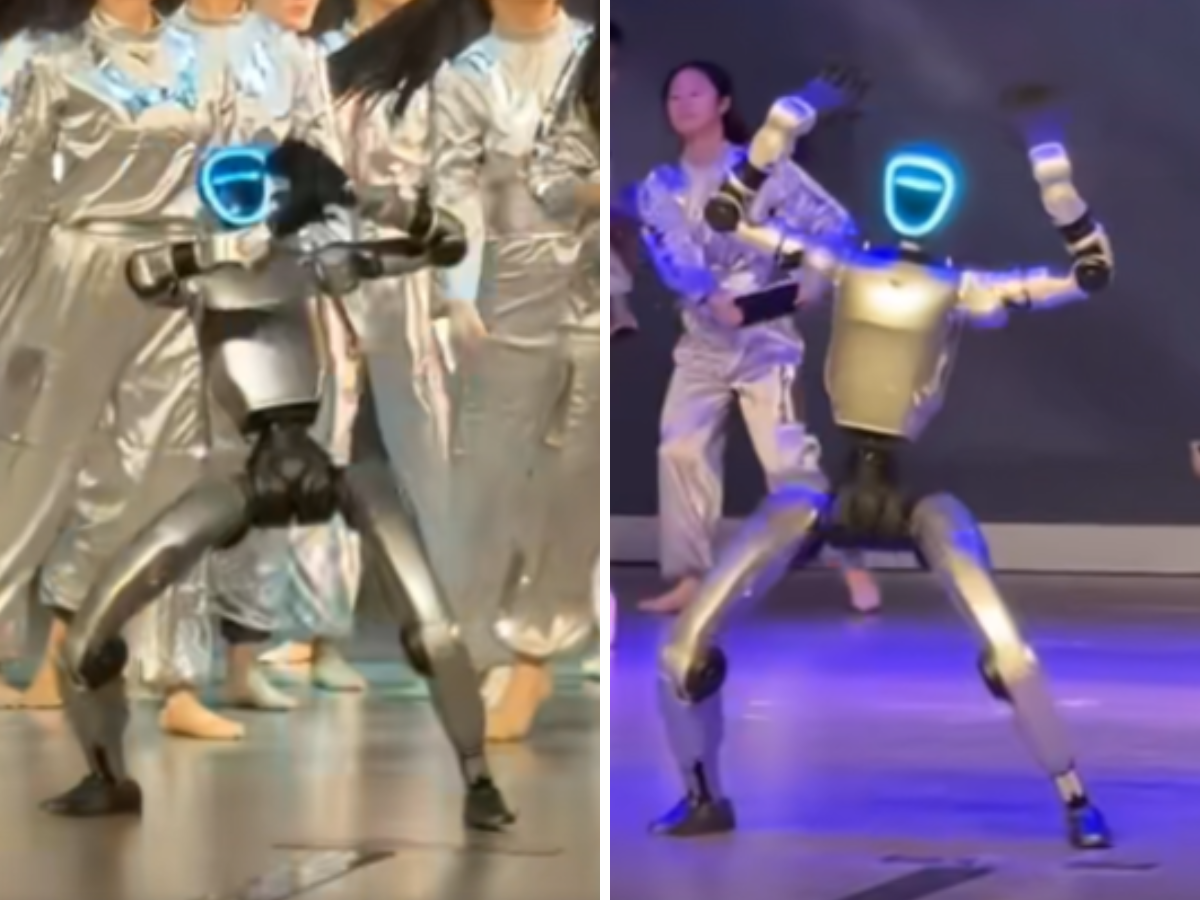 Il robot ballerino che sul palco si muove come un essere umano