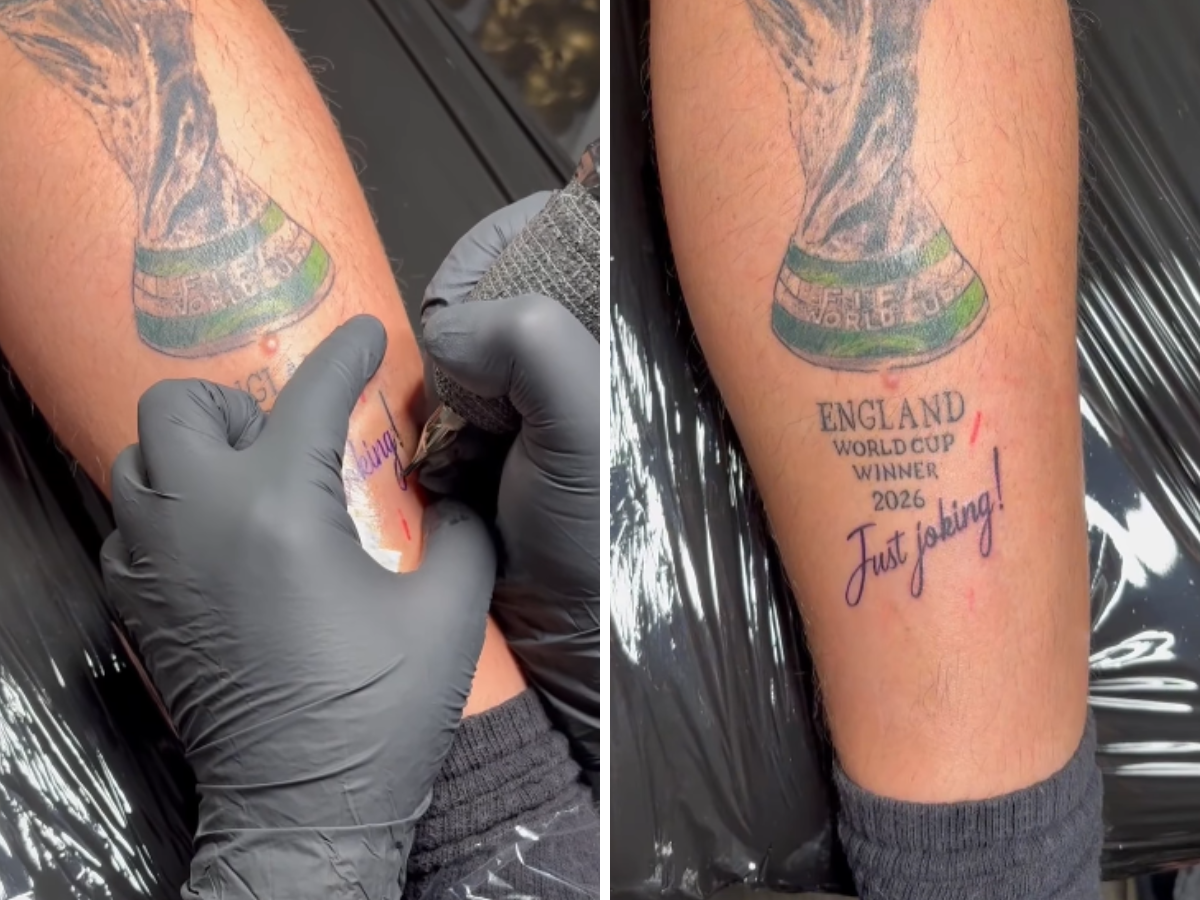 Si era tatuato “Inghilterra campione del mondo”: come ha corretto