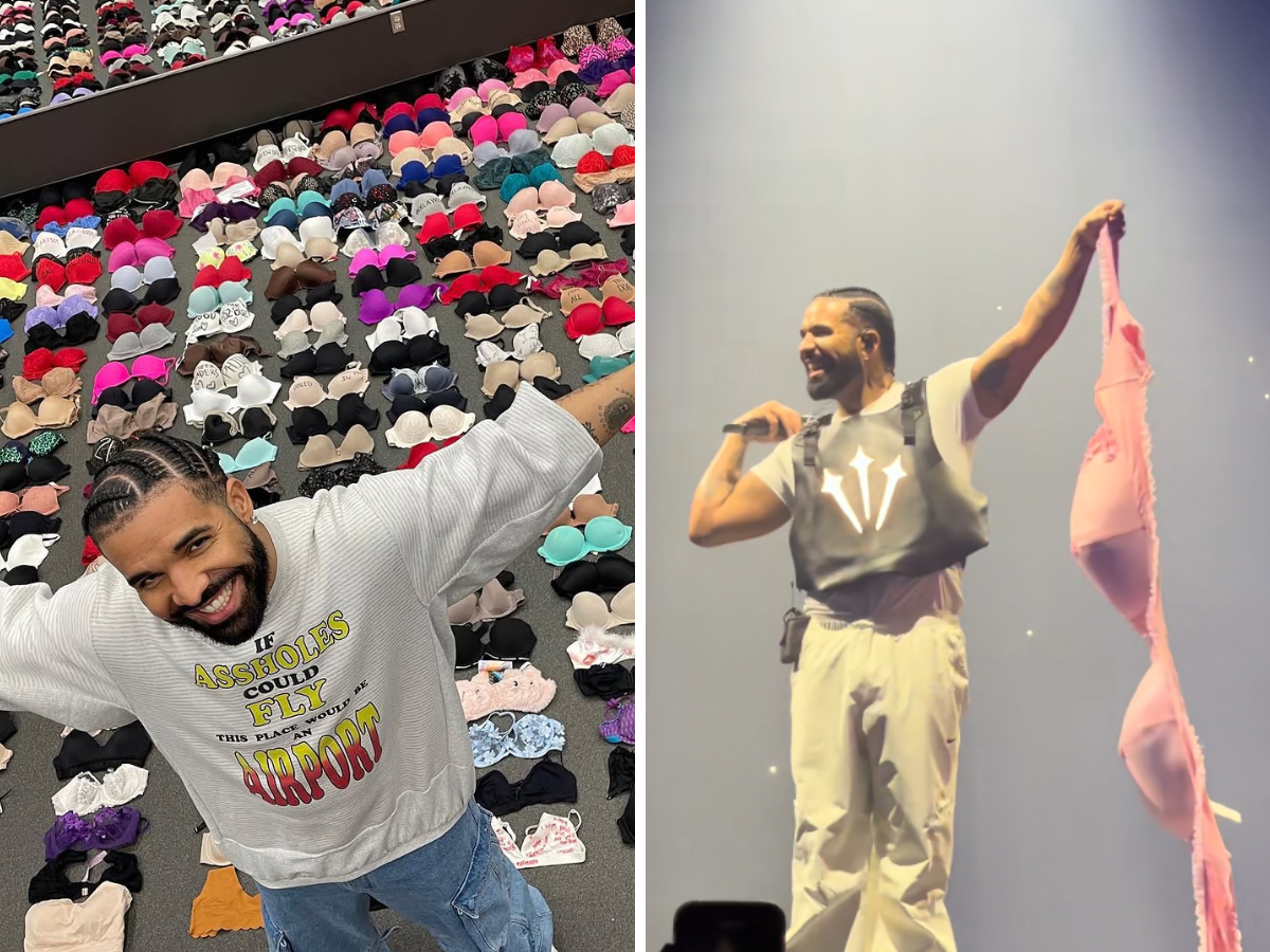 Drake e la folle collezione di reggiseni lanciati dai fan sul palco