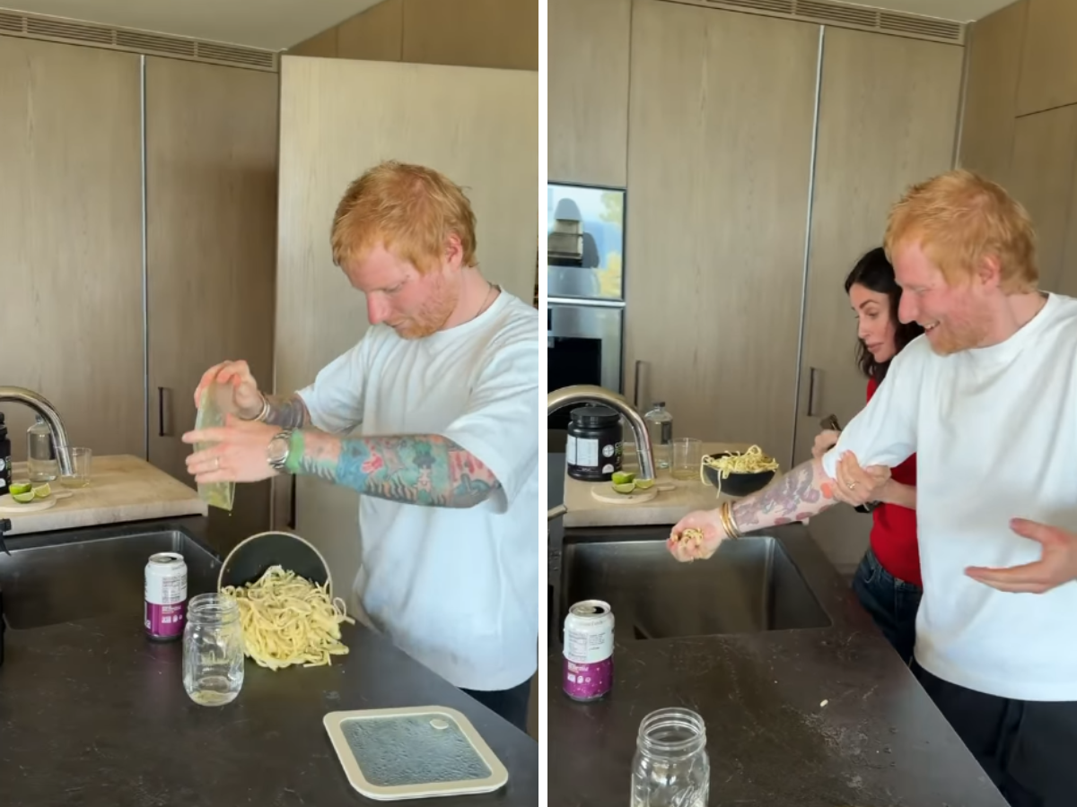 Ed Sheeran fa un disastro in cucina: la reazione di Courteney Cox