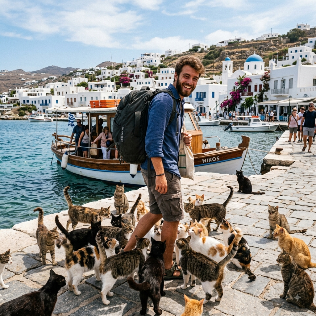 Colazione e alloggio per chi cura i gatti di un’isola greca