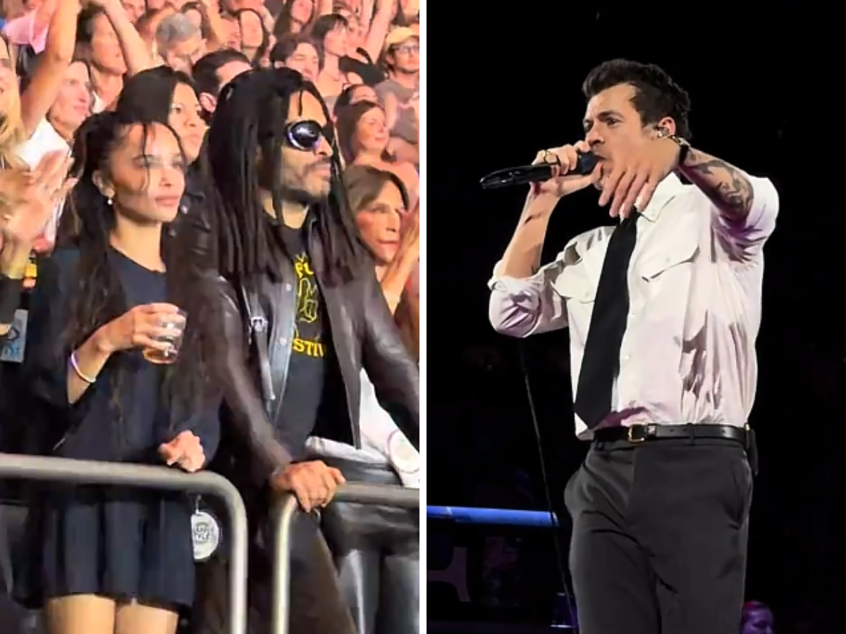 Lenny Kravitz e la figlia Zoë scatenati al concerto di Harry Styles