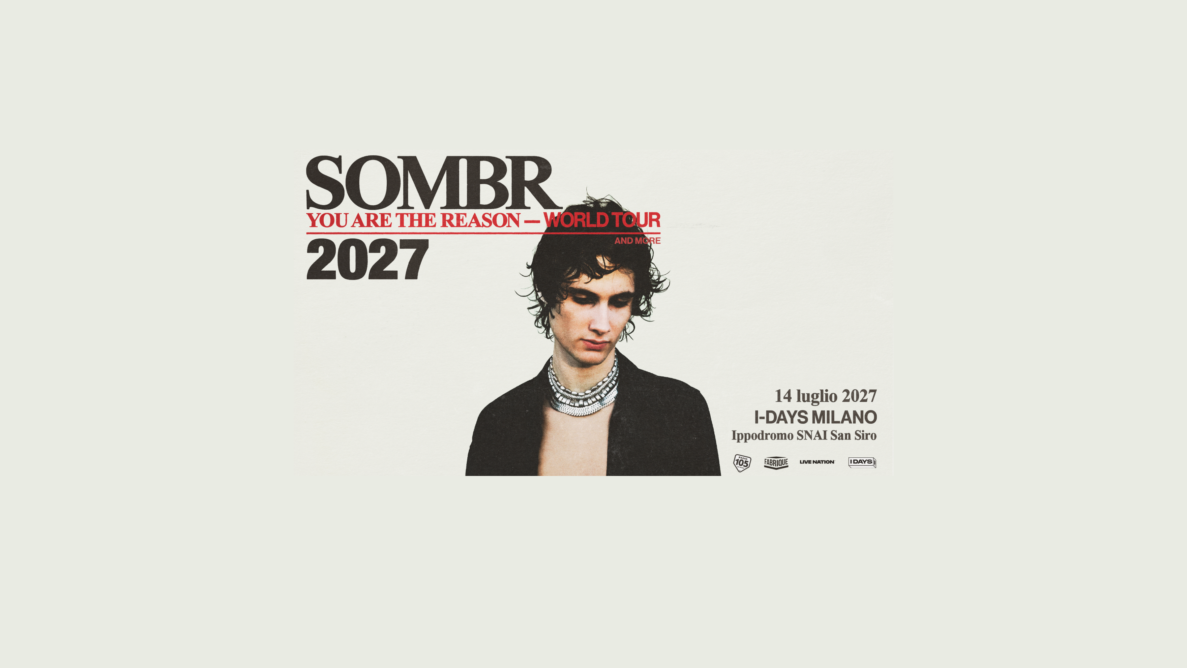 SOMBR arriva in Italia agli I-DAYS Milano 2027