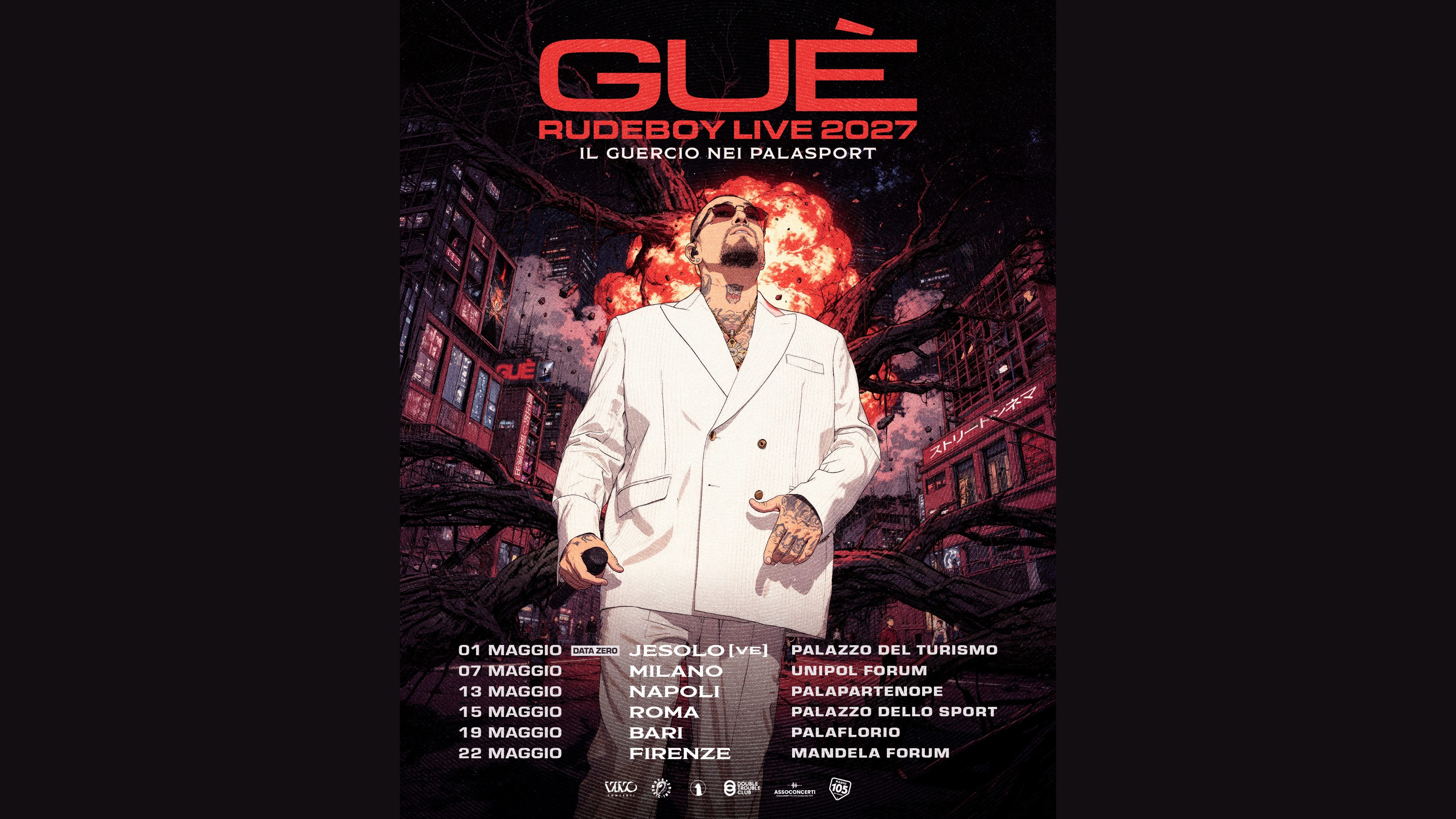 RUDEBOY LIVE 2027 porterà Gué dal vivo nei palasport di tutta Italia