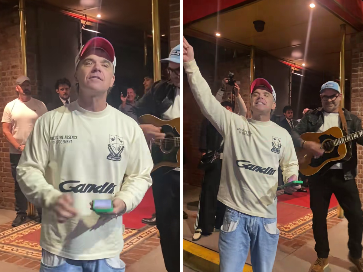 Robbie Williams, concerto improvvisato fuori dall’hotel in Argentina