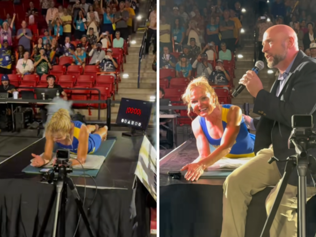 Nuovo record mondiale: 5 ore consecutive in plank a 61 anni