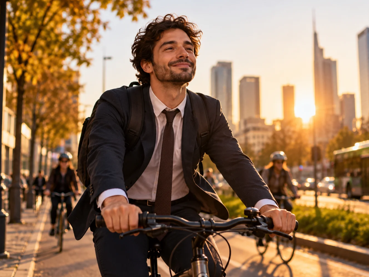 Pedalare ogni giorno per andare in ufficio riduce lo stress