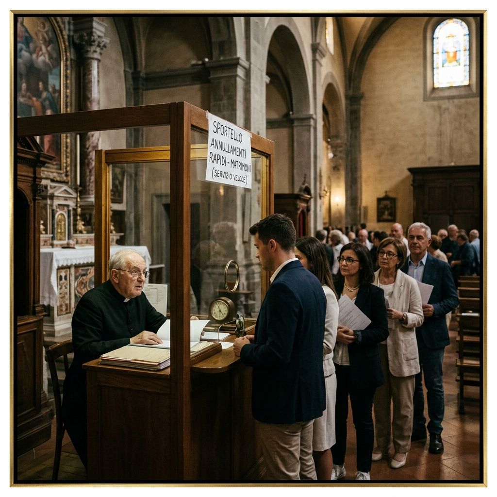 Prete apre sportello in chiesa per concedere l'annullamento delle nozze religiose