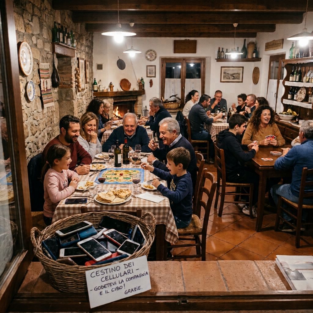La Sardegna vieta i cellulari a tavola, ristoranti uniti nel patto per le famiglie