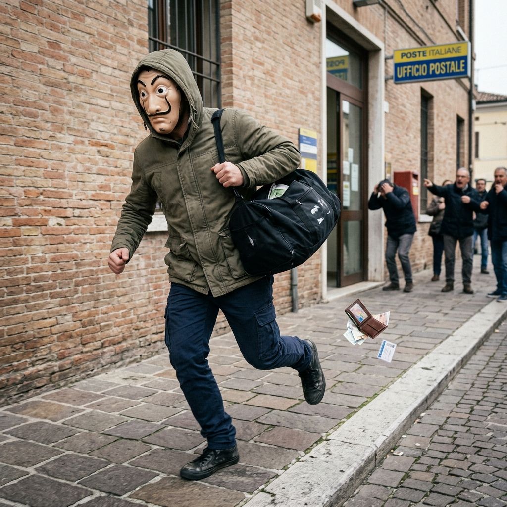 Rapina le poste mascherato da Dalì ma poi perde il portafoglio