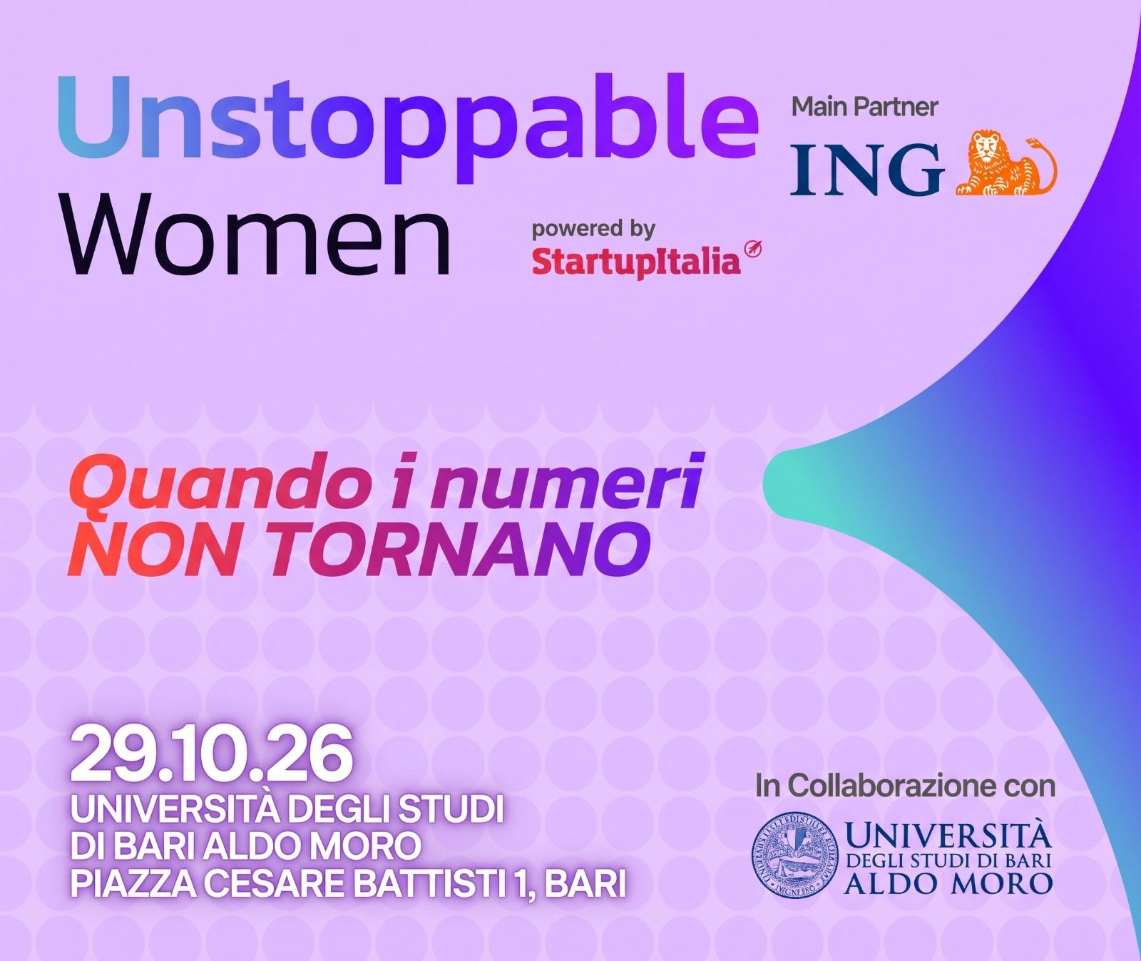 A BARI È TEMPO DI UNSTOPPABLE WOMEN!