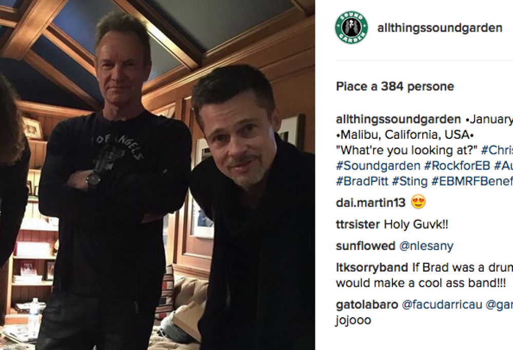 Sting, Chris Cornell e Brad Pitt insieme sul palco