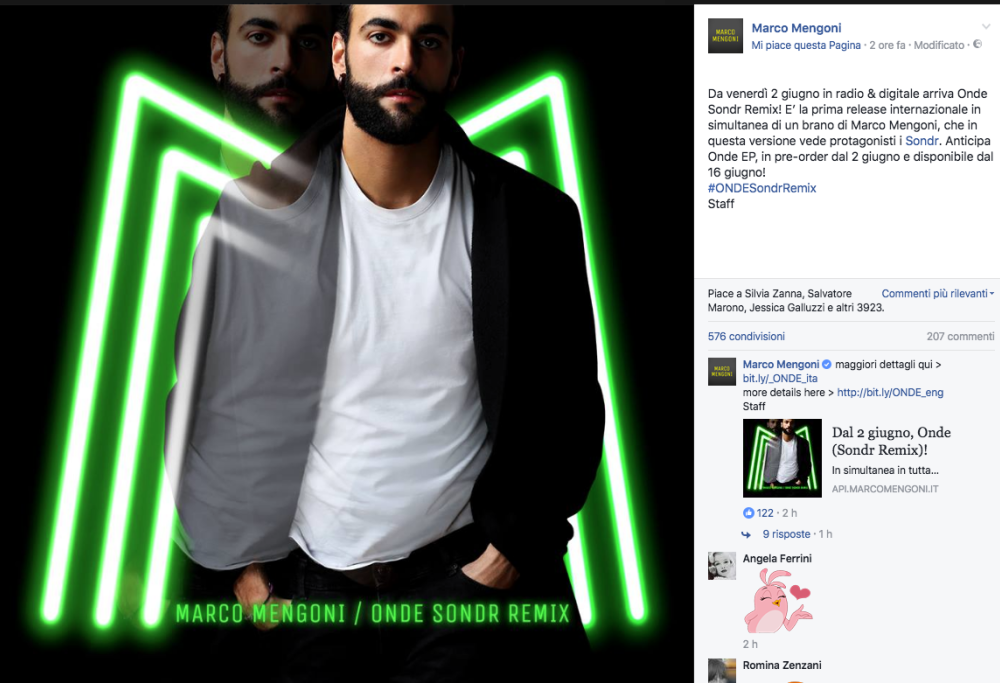 Marco Mengoni: il 2 giugno arriva Onde sondr rmx!