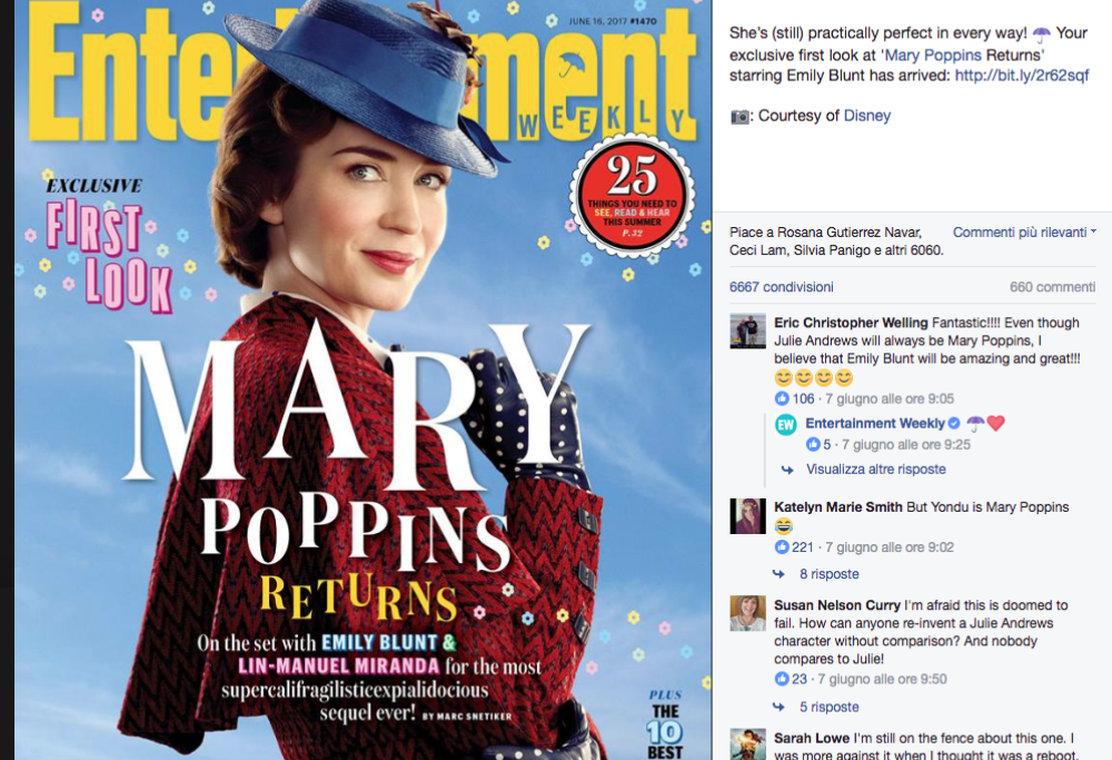 Mary Poppins ritorna. E finalmente vediamo come apparirà nella nuova versione del film