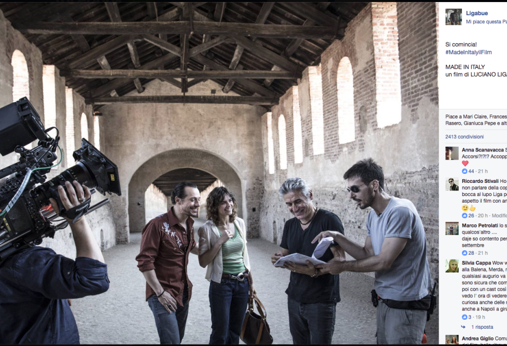 Ligabue: la foto del primo ciak per il suo film Made In Italy