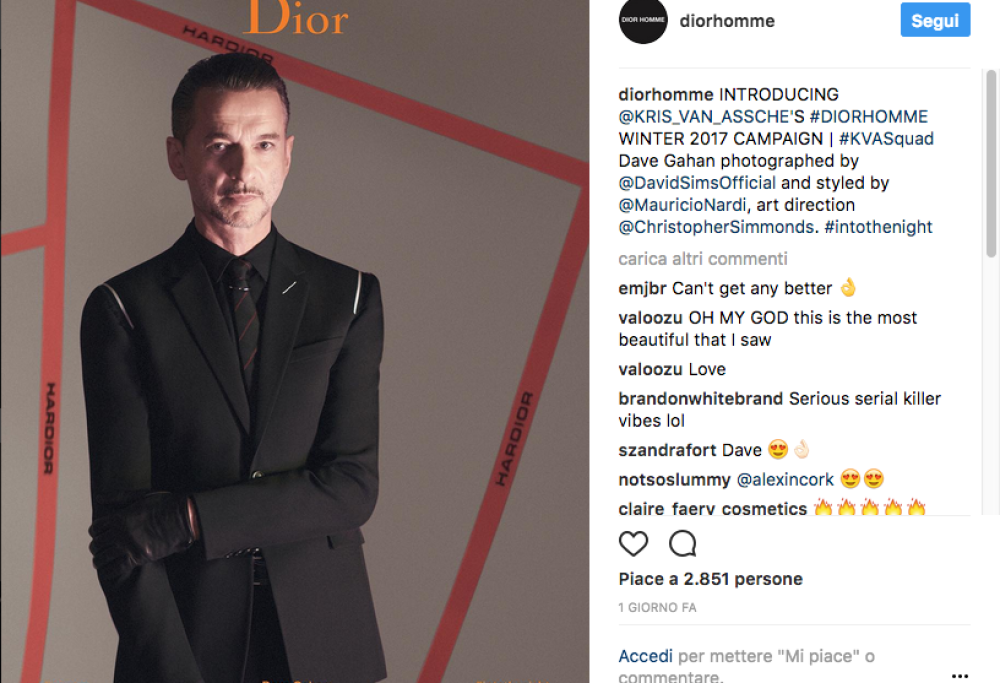 Dave Gahan è il nuovo testimonial per Dior