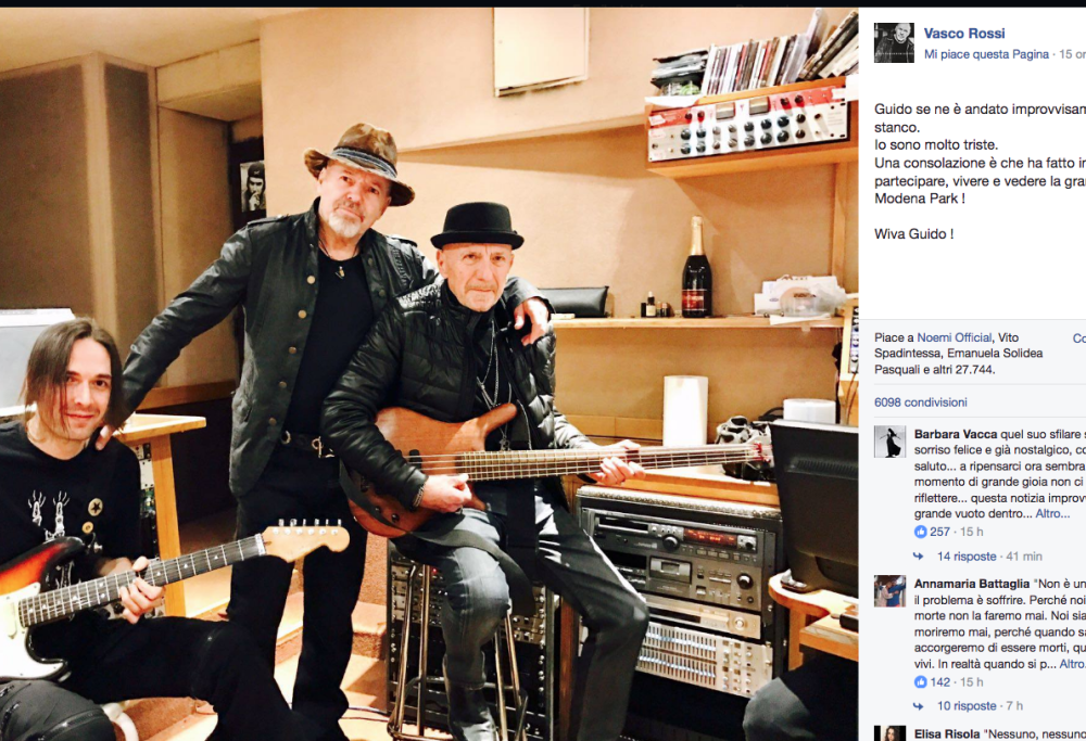 Vasco Rossi: il suo ricordo di Guido Elmi