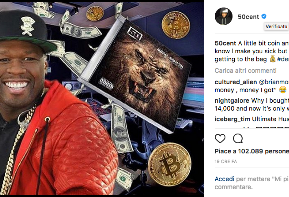Bitcoin: il rapper 50 cent ne possedeva una fortuna… senza saperlo