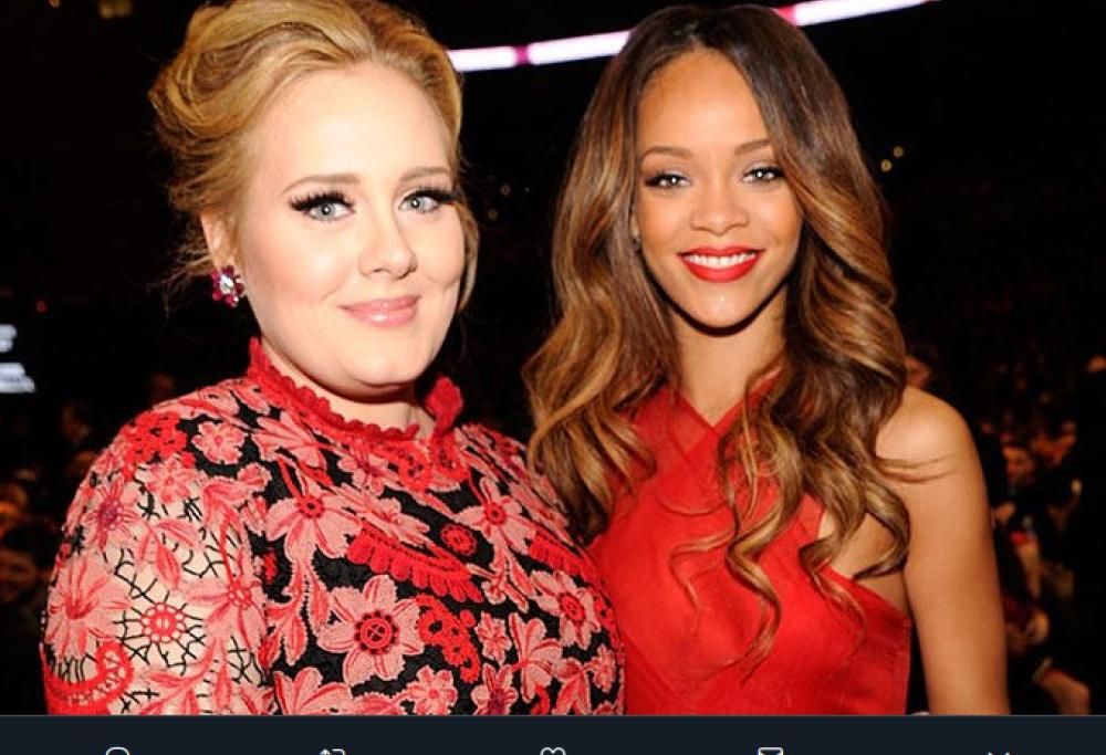 Adele su Rihanna: «Brilla come quando qualcuno scatta una foto con il flash, lasciandoti stordito per alcuni minuti»