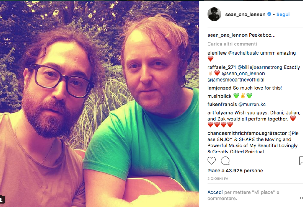 John Lennon e Paul McCartney: il selfie dei figli che fa impazzire i fan